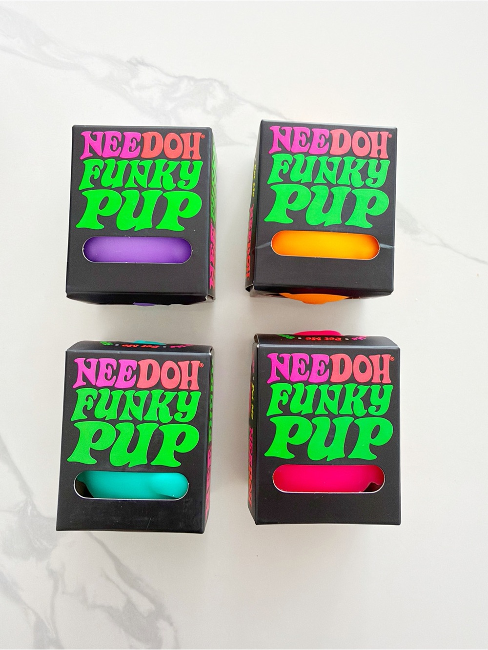NeeDoh Funky Pup COMPLETE SET of 4 🐶 NEW Schylling Rare Squishy